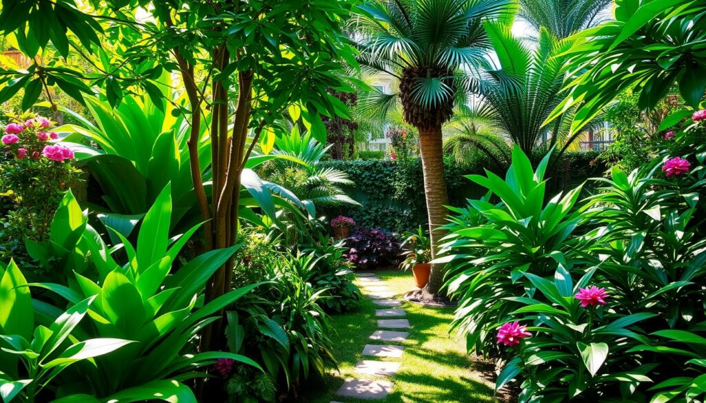 lush backyard greenery