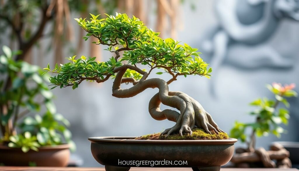 Slanting bonsai