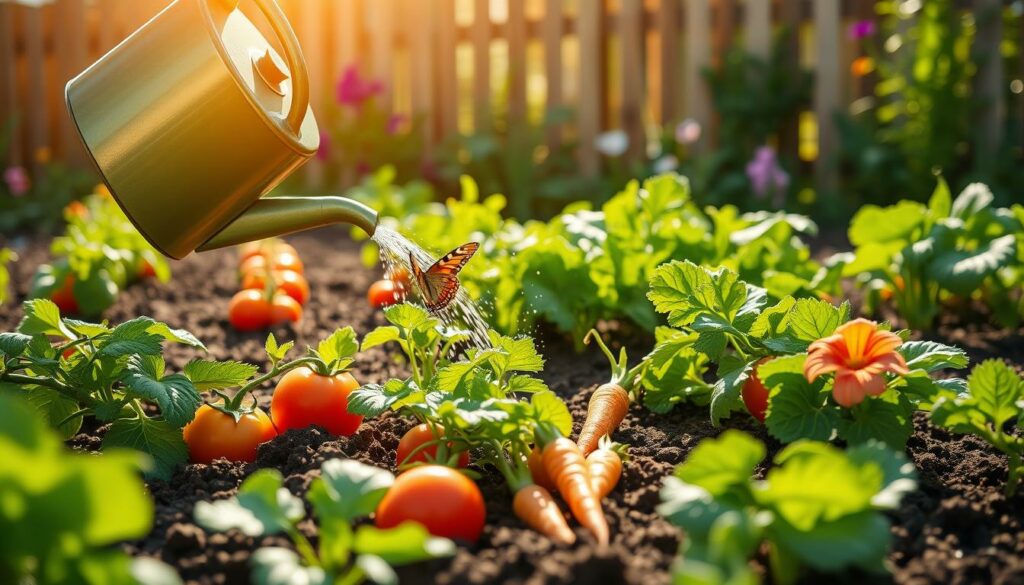 Watering Vegetables